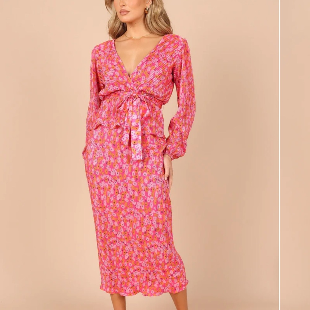 Petal and Pup- MINELLI PLEAT MIDI SKIRT - HOT PINK